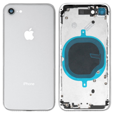 Универсальный корпус с боковыми кнопками и держателем SIM-карты для iPhone 8 в белом цвете на allbattery.ua