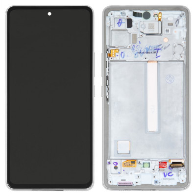 Дисплей для Samsung A536 Galaxy A53 5G, білий, з рамкою, Original, сервісне опаковання, #GH82-28024D