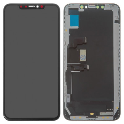 Дисплей для iPhone XS Max, чорний, з рамкою, ., (OLED), GX OEM hard