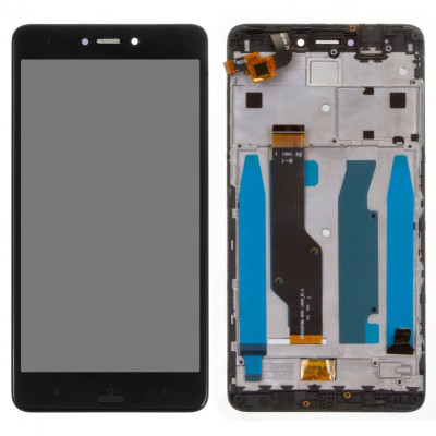 Дисплей для Xiaomi Redmi Note 4X, чорний, з рамкою, Оригінал (переклеєне скло), переклеєний сенсорний екран, Snapdragon, BV055FHM-N00-1909_R1.0