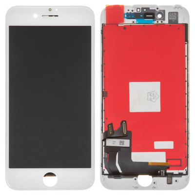 Дисплей для iPhone 7, белый, с рамкой, ., Tianma, с пластиками камеры и датчика приближения