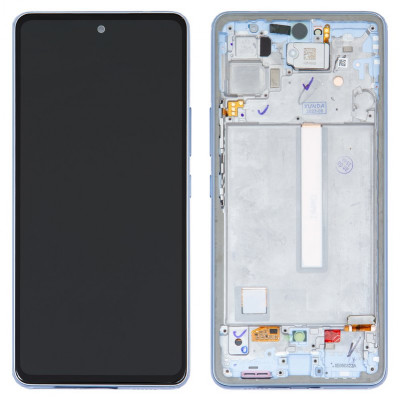 Дисплей для Samsung A536 Galaxy A53 5G, синій, з рамкою, Original, сервісне опаковання, #GH82-28025C