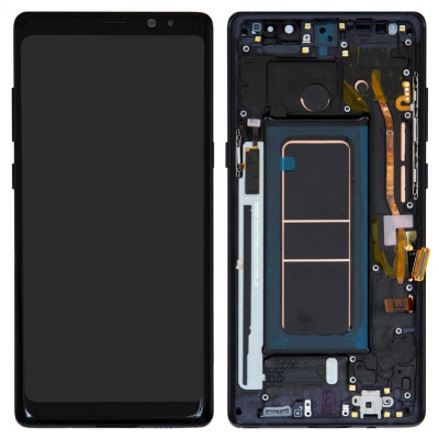 Дисплей для Samsung N950F Galaxy Note 8, черный, с рамкой, ., с широким ободком, (OLED)