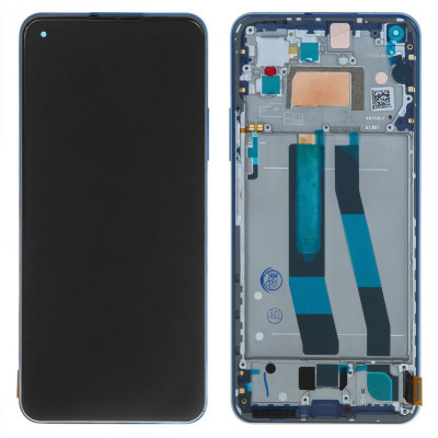 Дисплей Xiaomi 11 Lite, 11 Lite 5G, синий, с рамкой, Original (PRC), #WM6556Z21-1