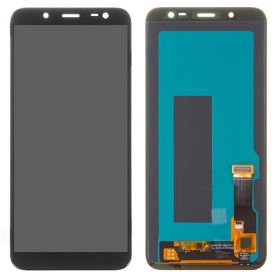 Дисплей для Samsung J600 Galaxy J6, чорний, без рамки, ., original LCD size, (OLED)