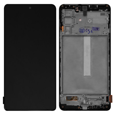 Дисплей для Samsung M526 Galaxy M52 5G, чорний, з рамкою, Original, сервісне опаковання, #GH82-27091A/GH82-27094A