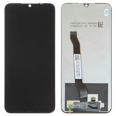 Дисплей для Xiaomi Redmi Note 8, чорний, Лого Redmi, без рамки, Оригінал (переклеєне скло), M1908C3JH, M1908C3JG, M1908C3JI