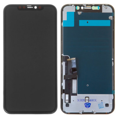 Дисплей для iPhone 11, чорний, з рамкою, Original (PRC), з захисним екраном дисплея, NEW