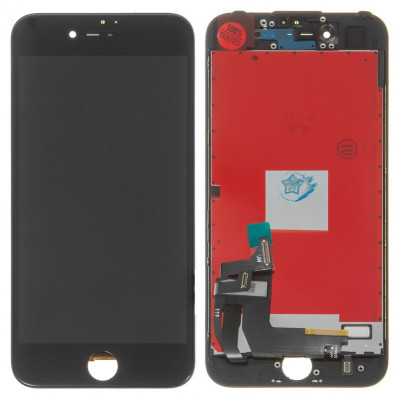 Дисплей для iPhone 7, чорний, з рамкою, ., Tianma, з пластиками камери та давача наближення