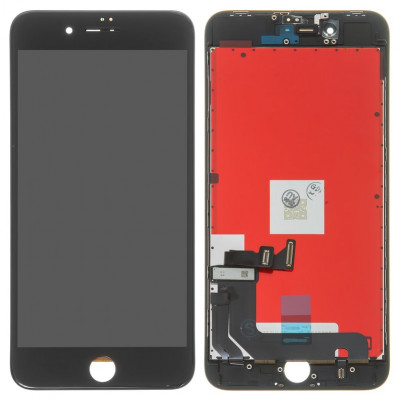 Дисплей для iPhone 8 Plus, чорний, з рамкою, ., Tianma, з пластиками камери та давача наближення
