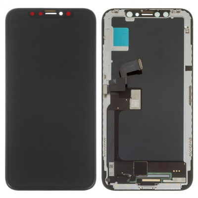 Дисплей для iPhone X, чорний, з рамкою, ., (OLED), imisu OEM soft