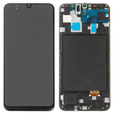 Дисплей для Samsung A305 Galaxy A30, чорний, з рамкою, Original (PRC), original glass