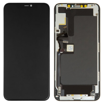 Дисплей для iPhone 11 Pro Max, чорний, з рамкою, ., (OLED), GX OEM hard
