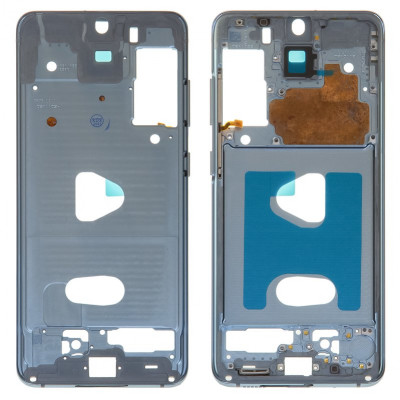 Samsung Galaxy S20 серии S20 и S20 5G, с синей средней частью корпуса и рамкой крепления дисплея в цвете Cloud Blue – доступно в магазине allbattery.ua
