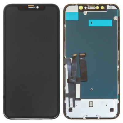 Дисплей для iPhone XR, чорний, з рамкою, ., Tianma, з захисним екраном дисплея