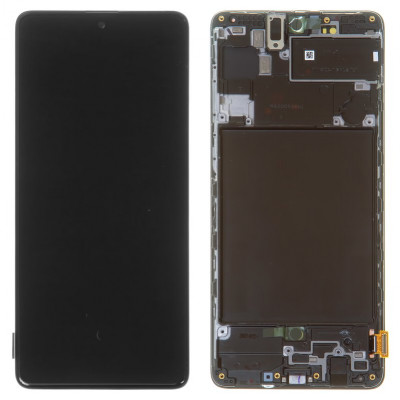 Дисплей для Samsung A715 Galaxy A71, черный, с рамкой, Original, сервисная опака, #GH82-22152A/GH82-22248A