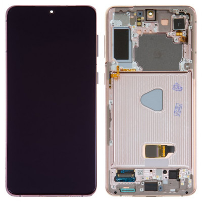Дисплей для Samsung G996 Galaxy S21 Plus 5G, фіолетовий, з рамкою, Original, сервісне опаковання, phantom Violet, original glass, #GH82-24554B/GH82-24553B/GH82-27268B/GH82-27267B