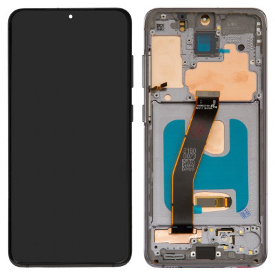 Дисплей для Samsung G980 Galaxy S20, G981 Galaxy S20 5G, чорний, з рамкою, ., (OLED), cosmic grey
