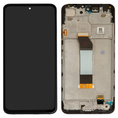 Дисплей для Xiaomi Poco M3 Pro, Poco M3 Pro 5G, Redmi Note 10 5G, чорний, з рамкою, .